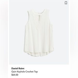 Pale Sky, Daniel Rainn, Quin Keyhole Crochet top, white, 2x